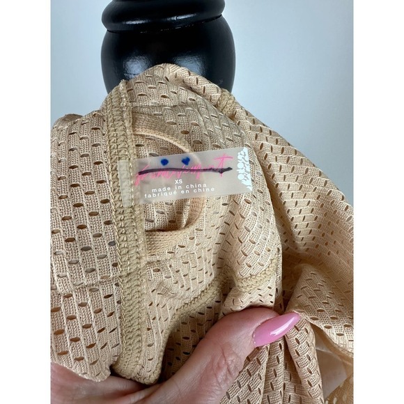 NWOT Free People Movement Tan Zebra Print half zip windbreaker XS - Picture 8 of 8